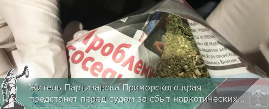 Житель Партизанска Приморского края предстанет перед судом за сбыт наркотических средств